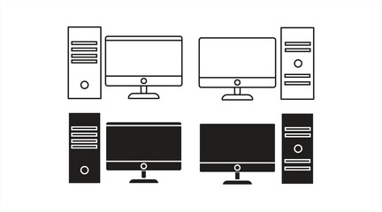 computer line icon, eps 10 on white background, vector illustration.