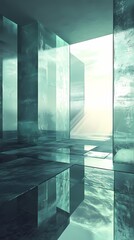 Canvas Print - digital technology glass texture poster background