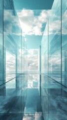 Wall Mural - digital technology glass texture poster background