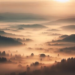 Wall Mural - misty light gently breaking through