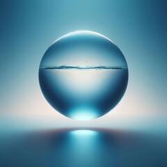 Wall Mural - perfect sphere of water floating unsupported