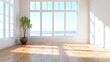 © SETSU ST - Bright and Airy Empty Room with Ocean View Through Large Windows