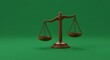 © almahyra - Scale of Justice on Green Background