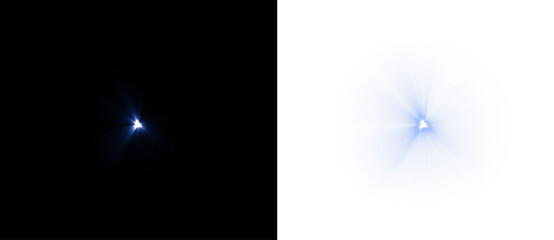 Aufkleber - Camera flash flare 01 effects set: lens flares, shine, explosion, neon lights, and light stars in blue. Includes blue sun flare PNG