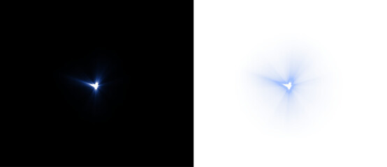 Aufkleber - Camera flash flare 01 effects set: lens flares, shine, explosion, neon lights, and light stars in blue. Includes blue sun flare PNG