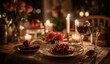 © Viral - Desserts wine candlelight romantic evening setting