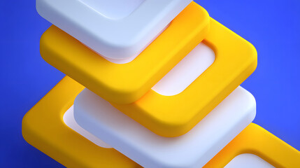 Wall Mural - abstract blue and yellow geometric line illustration