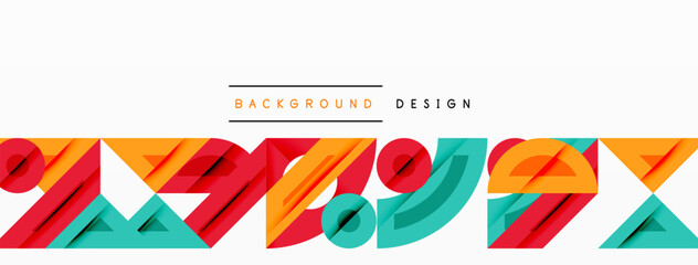 Poster - Abstract geometric shapes overlap, creating vibrant colorful background design. Modern style, dynamic composition.