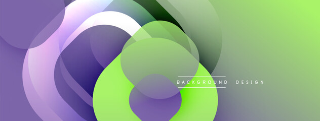 Leinwandbilder - Abstract colorful shapes overlap. Gradient hues create dynamic visual effect. Modern design element for backgrounds, presentations.