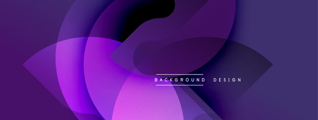 Leinwandbilder - Abstract purple design features overlapping fluid shapes. Gradient colors create dynamic visual effect. Modern background element.
