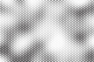 Fototapete - Triangle Shapes Vector Abstract Geometric Technology Oscillation Wave Isolated on Light Background. Halftone Triangular Retro Simple Pattern. Minimal 80s Style Dynamic Tech Wallpaper