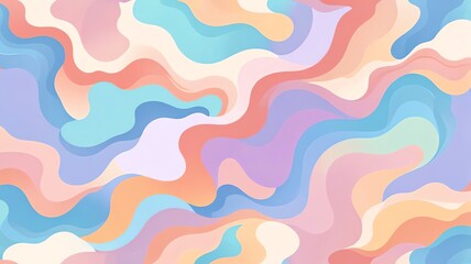 Wall Mural - abstract pastel wave background design