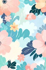 Wall Mural - pastel floral paradise: a dreamy bloom