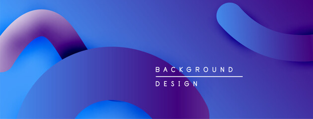 Poster - Abstract fluid shapes, vibrant blue purple gradients. Modern design element for backgrounds, presentations. Minimalist aesthetic.