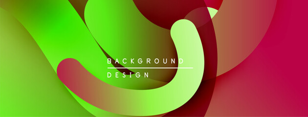 Wall Mural - Abstract flowing shapes, vibrant colors create dynamic background. Modern design elements suggest movement, energy.