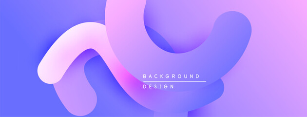 Fototapete - Abstract fluid shapes, purple hues, gradient background. Modern design element for digital projects, presentations.
