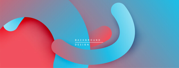 Leinwandbilder - Abstract layers overlap, creating dynamic visual flow. Red, blue hues blend with purple gradients. Modern design element.