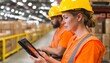 © InkCrafts - Warehouse workers using technology to enhance productivity.