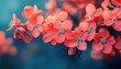 © Foxeye AI - Vibrant red blossoms bloom, with a soft teal backdrop. Use it for spring, love, or feminine themed projects.