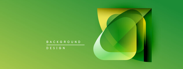 Leinwandbilder - Abstract green layers create dynamic visual effect. Modern design, smooth gradients, simple composition. Background element for projects.