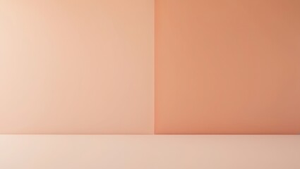 Canvas Print - minimalist background with two toned peach colored walls and a floor space