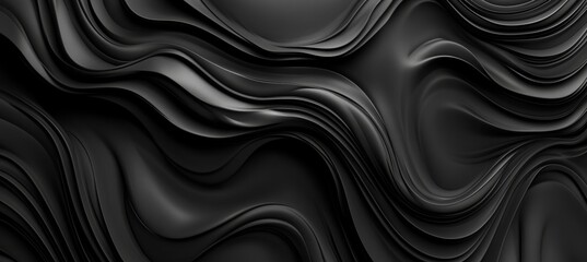 Canvas Print - silky smooth abstract background of black fluid waves. dynamic motion and flowing elegance.