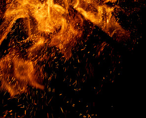 Wall Mural - A fire is burning and the smoke is rising