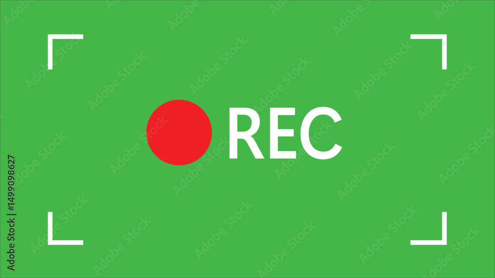 Smartphone Camera Viewfinder Recording Overlay Animation on Green ...