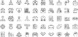© Mouaad - Information Line Editable Icons set. Vector illustration in thin line modern style of manual related icons: book, support, guide reading, info center, and more.