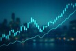 © Nisal Dilruk - Stock market chart with candlesticks and line graph. Financial data analysis on blurred city background. Investment and trading concept for business strategy and economic growth