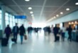 © Halim - Generative AI captures blurry airport terminal scene with unrecognizable travelers