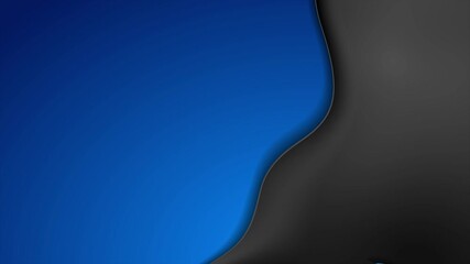 Aufkleber - Blue and black glossy smooth liquid waves abstract background. Elegant corporate motion design. Video animation Ultra HD 4K 3840x2160