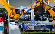 © I Viewfinder - Robot arm control the Steel sheet cutting process in the industrial factory