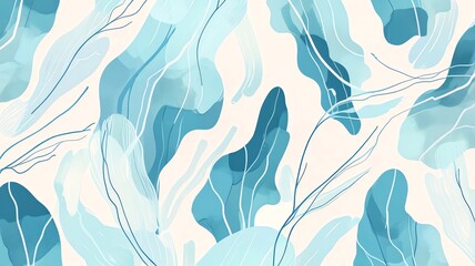 Wall Mural - abstract blue watercolour design