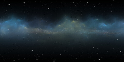 Wall Mural - 360 degree full sphere panoramic space background, galactic belt in the distant universe, equirectan