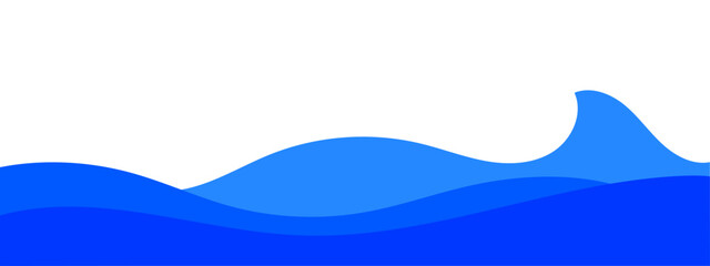 Wall Mural - Waves sea, ocean footer, border vector illustration