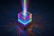 © Philipp - Colorful AI Chip Stack with Data Beam Symbolizing Advanced Technology