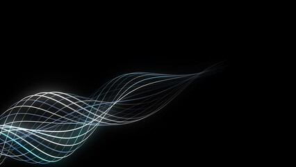 Wall Mural - flow of particles. big data visualization. digital technology wave. futuristic cyberspace. abstract 