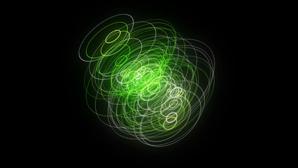 Wall Mural - futuristic sphere of particles and lines. network connection big data. abstract technology backgroun