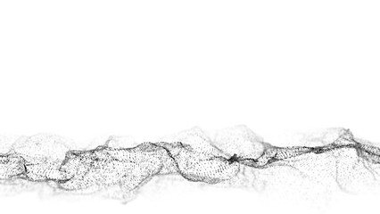 Wall Mural - abstract technology wave of particles. big data visualization. background with motion dots. artifici