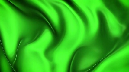 Poster - Abstract Flowing Green Silk Fabric Animation Background Loop