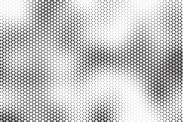 Leinwandbilder - Triangle Shapes Vector Abstract Geometric Technology Oscillation Wave Isolated on Light Background. Halftone Triangular Retro Simple Pattern. Minimal 80s Style Dynamic Tech Wallpaper