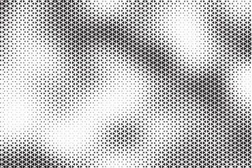 Leinwandbilder - Triangle Shapes Vector Abstract Geometric Technology Oscillation Wave Isolated on Light Background. Halftone Triangular Retro Simple Pattern. Minimal 80s Style Dynamic Tech Wallpaper