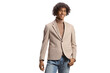 © Ljupco Smokovski - Young elegant african american man in a suit and jeans posing