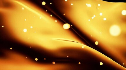 Poster - Golden Abstract: Flowing Fabric with Bokeh Lights Animation Background