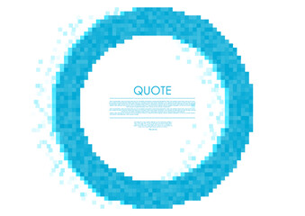 Fototapete - Blue pixelated circle minimal abstract geometric background. Pixel art vector design