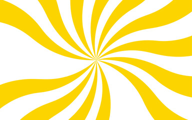 Aufkleber - Abstract design with radial swirl pattern with alternating yellow and white curved rays and toward central vanishing point. Energy and centrifugal force, reminiscent of psychedelic or pop-art styles.