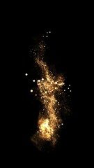 Wall Mural - Golden Glitter Particles loop transparent video vertical social media motion background v14