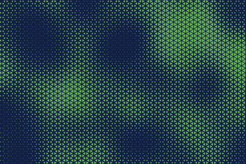 Fototapete - Abstract background with blue and green, triangle dots. Triangle halftone geometric background. Halftone triangular retro 80s pattern. Minimal style retro dynamic wallpaper.	