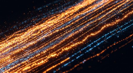 Flowing binary code with bright highlights